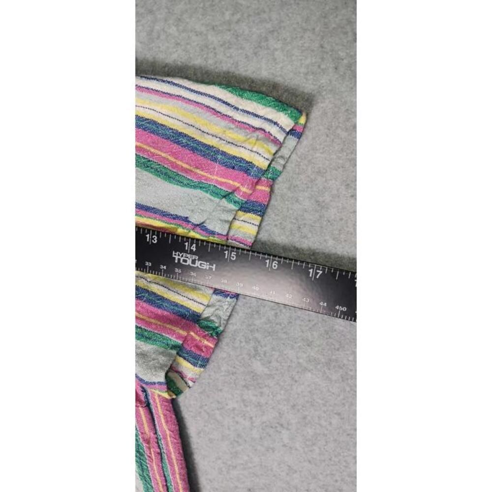 Free Assembly Dress Womens Size XL Multicolor Stripes Linen Blend Coastal - Picture 8 of 11